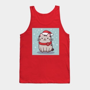 Cute Pu-sheen Santa Kitty Tank Top